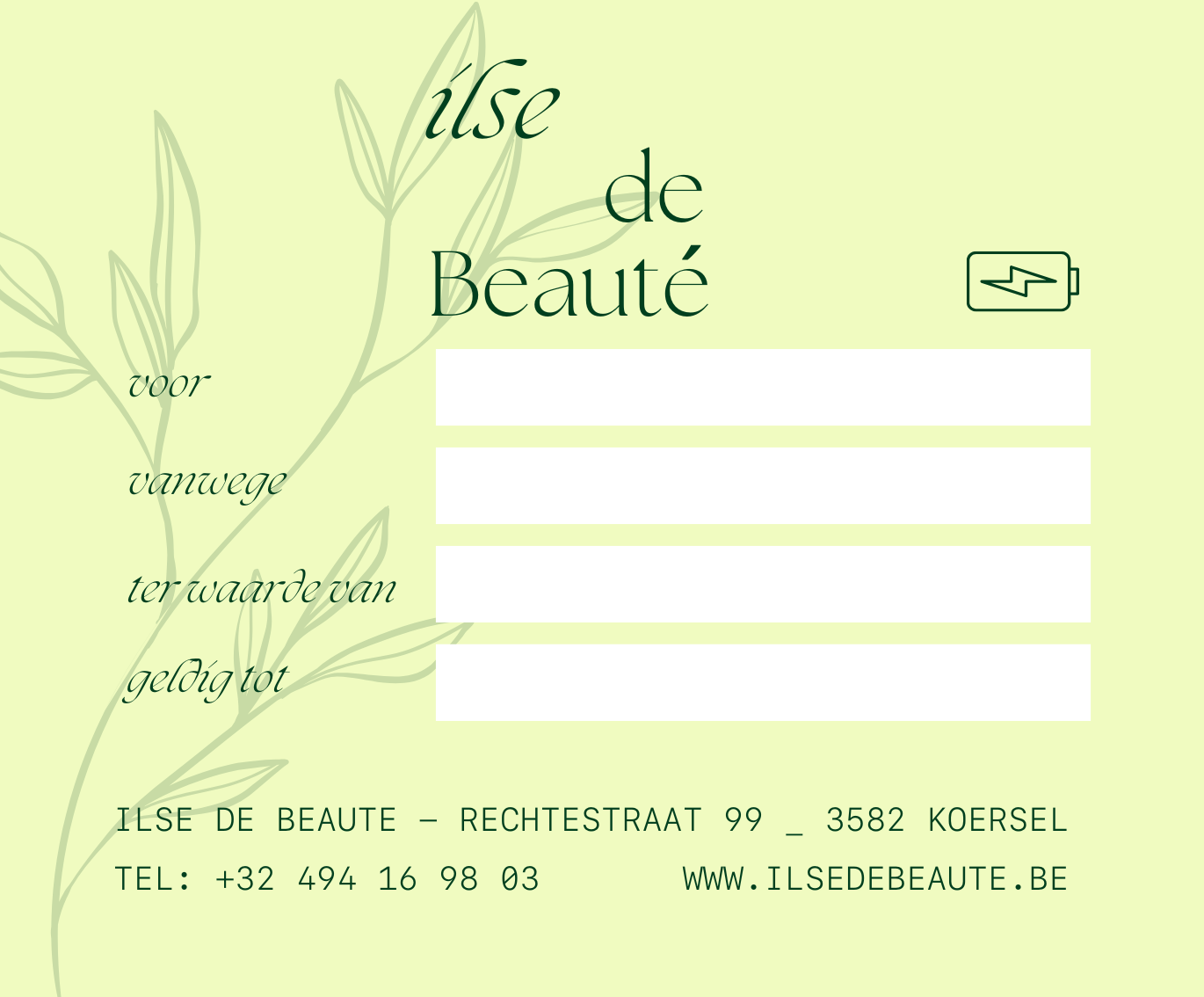 Ilse de Beauté Gift Voucher - Ilse de Beaute