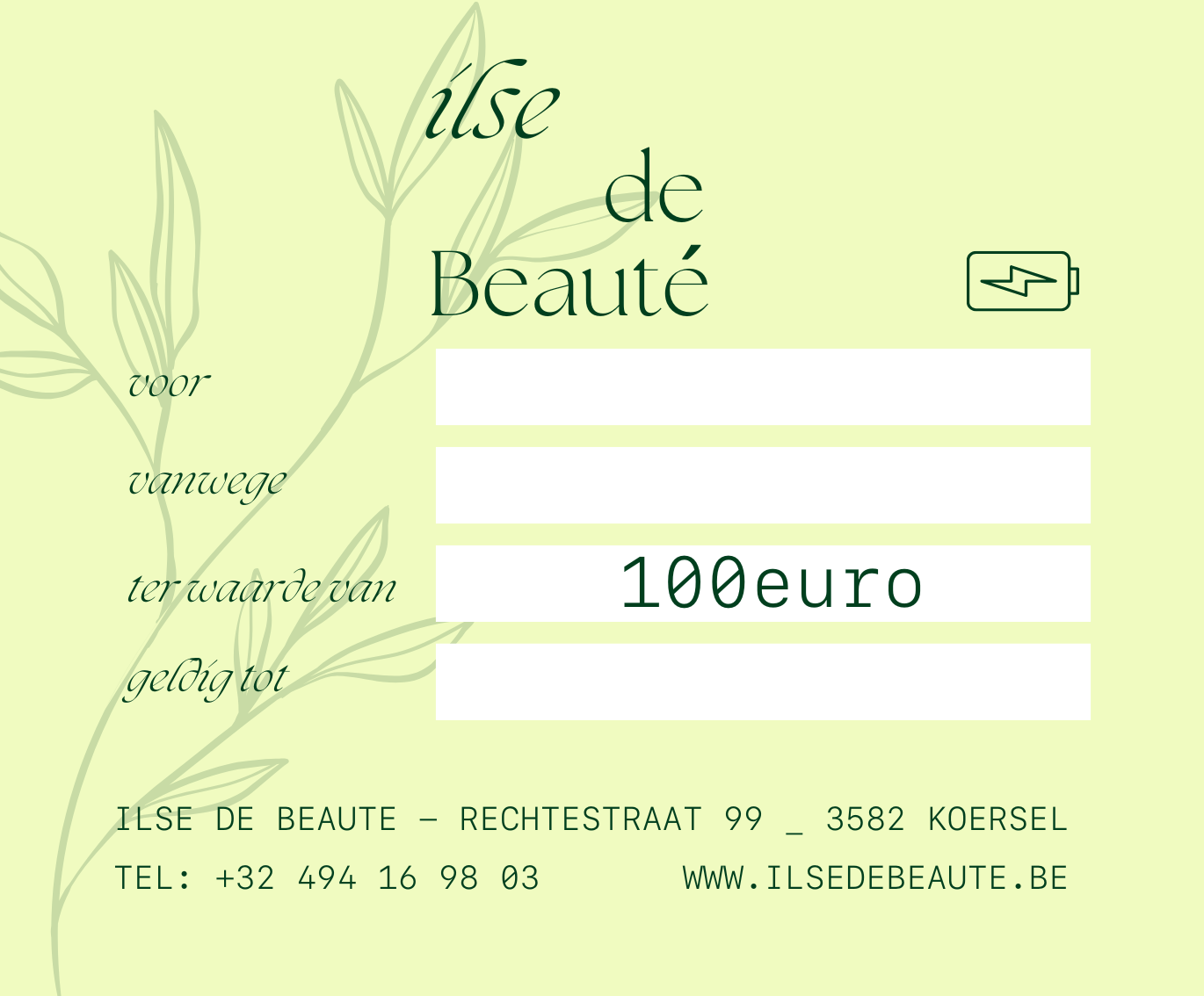 Ilse de Beauté Gift Voucher - Ilse de Beaute