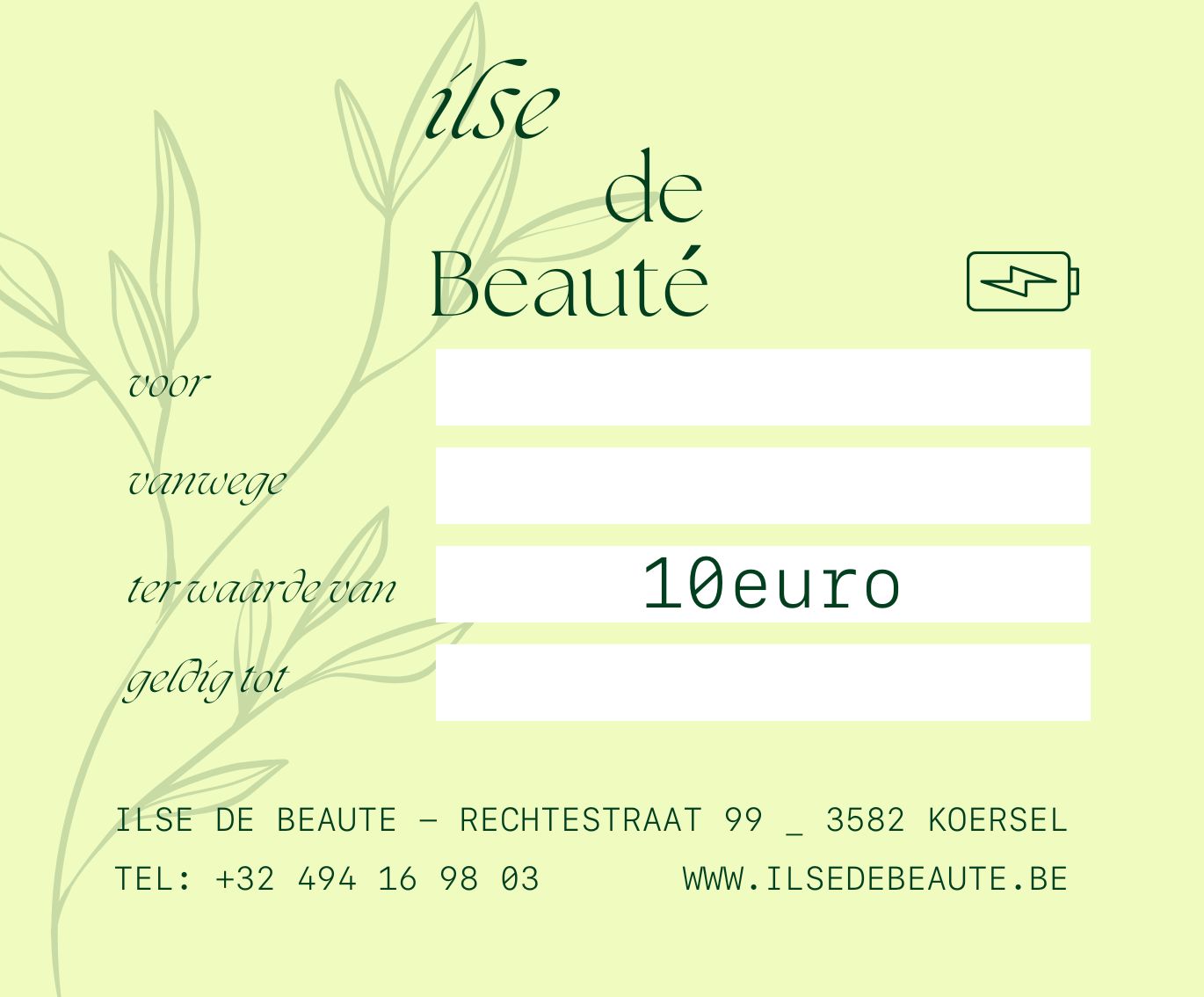 Ilse de Beauté Gift Voucher