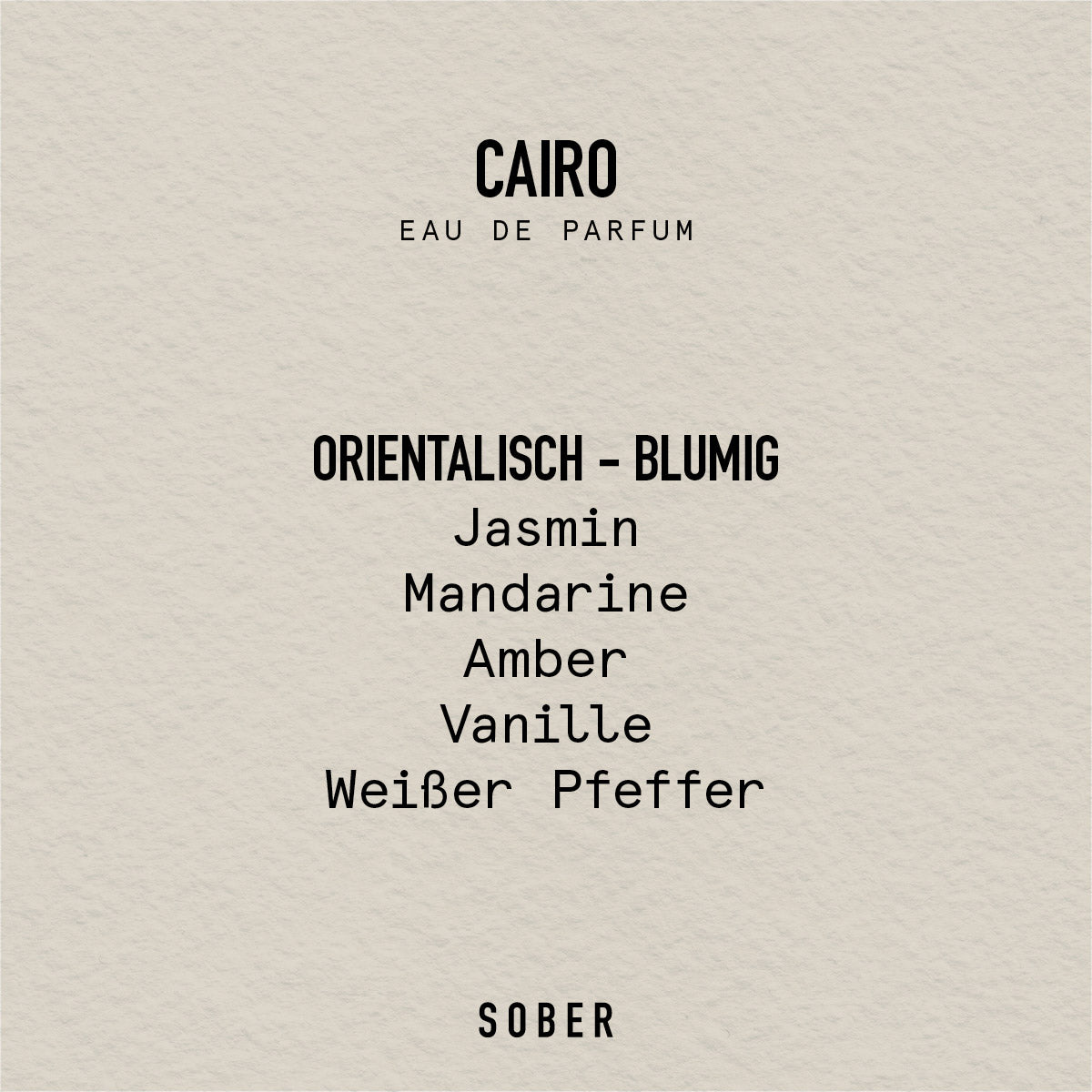 Cairo – Eau de Parfum Sober Berlin