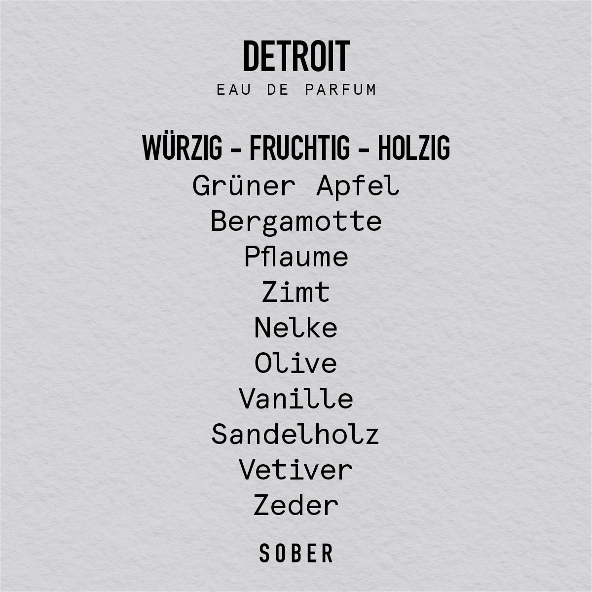 Detroit – Eau de Parfum Sober Berlin