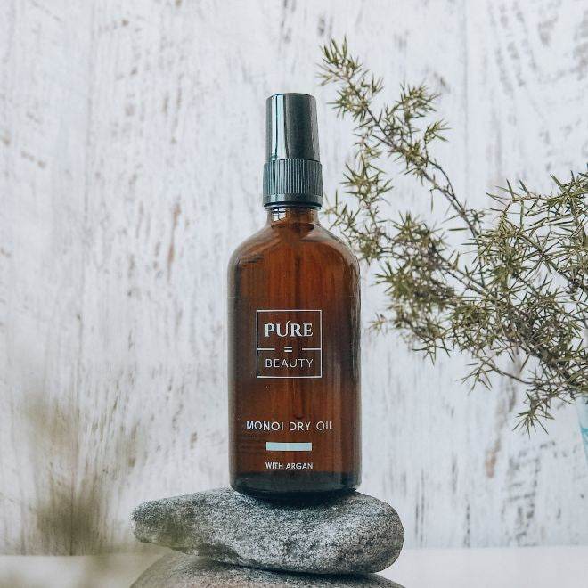 Pure = Beauty – Monoi Dry oil with Argan (haarolie met vanillegeur) - Ilse de Beaute