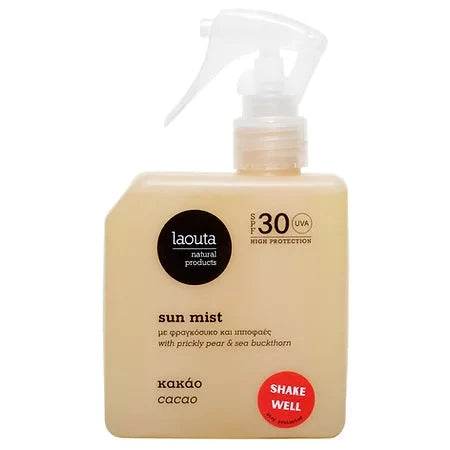 Zonnebescherming - Laouta Sun Mist met hoge bescherming Spf 30 KAKAO (body) - Ilse de Beaute